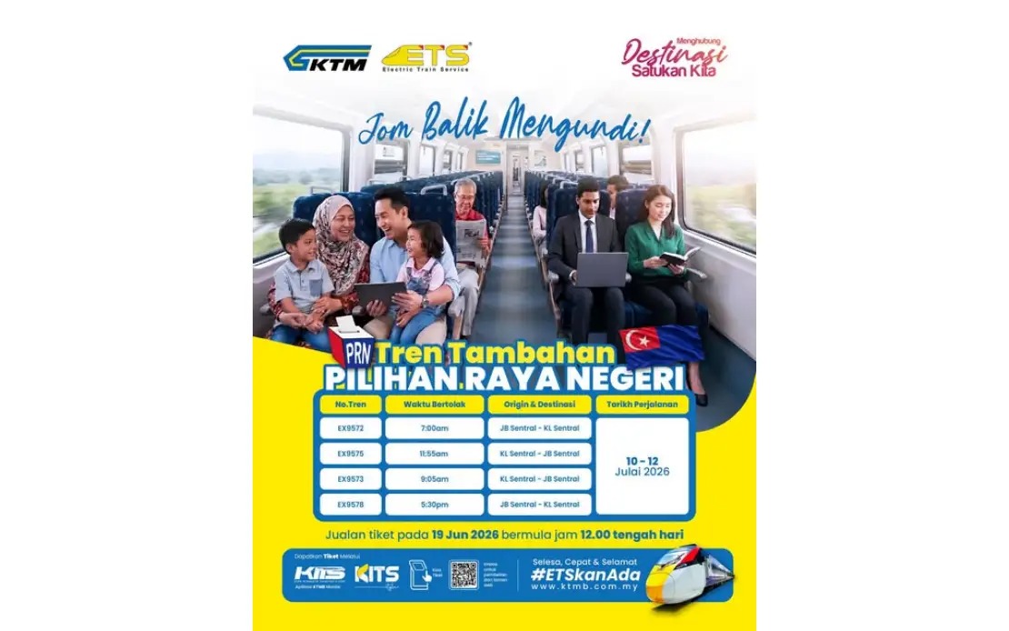 KTMB Ramps Up ETS Services for Johor Election Voter Rush