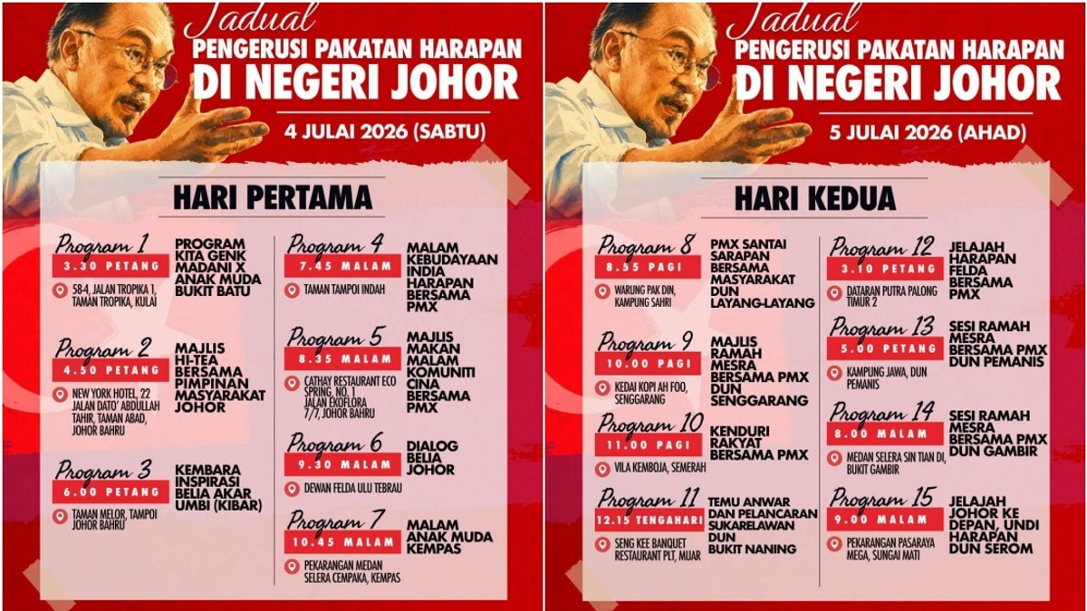 Anwar Undertakes Intensive Johor Campaign Blitz Ahead of State Election