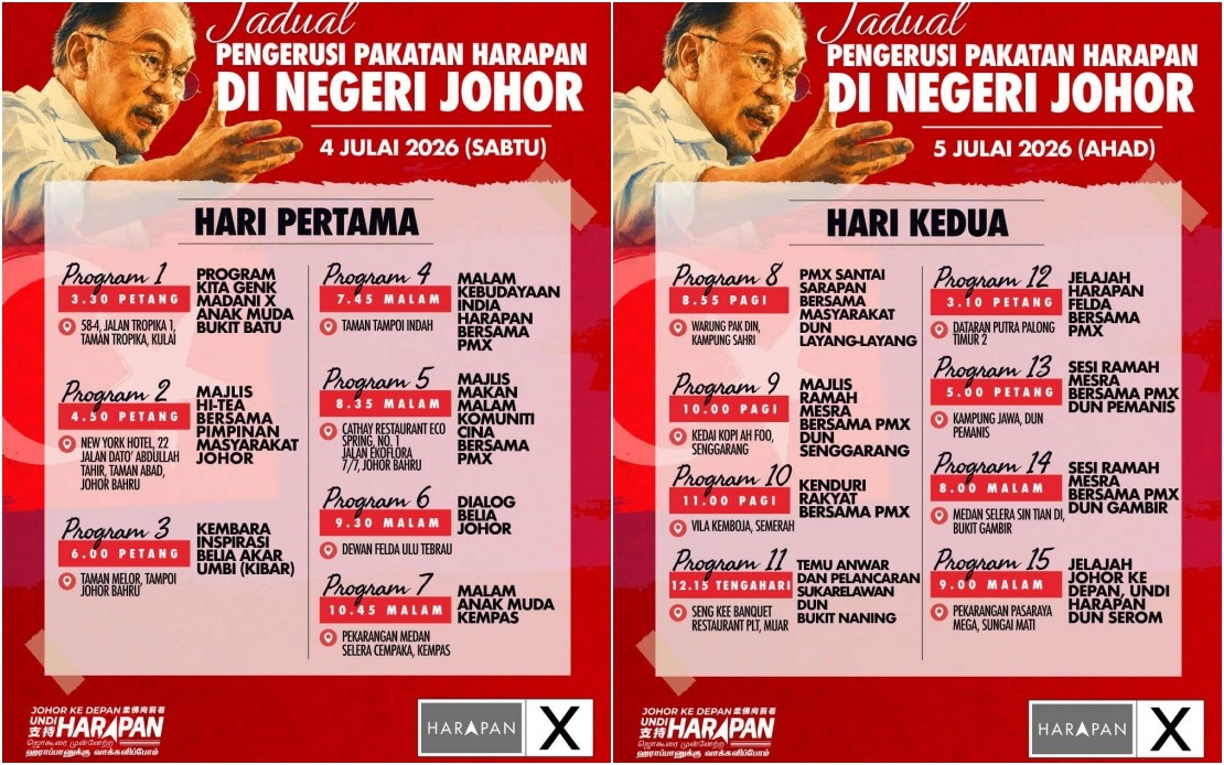 Anwar Undertakes Intensive Johor Campaign Blitz Ahead of State Election