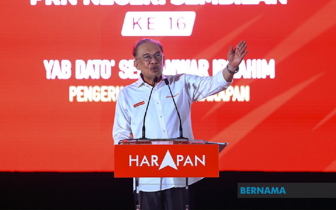 Anwar Urges N. Sembilan Voters to Back PH for Continued State Development