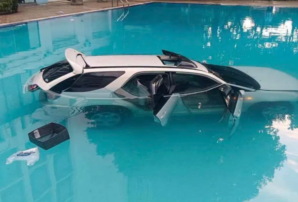 Family feud over condo rent ends with SUV plunging into Thai university pool