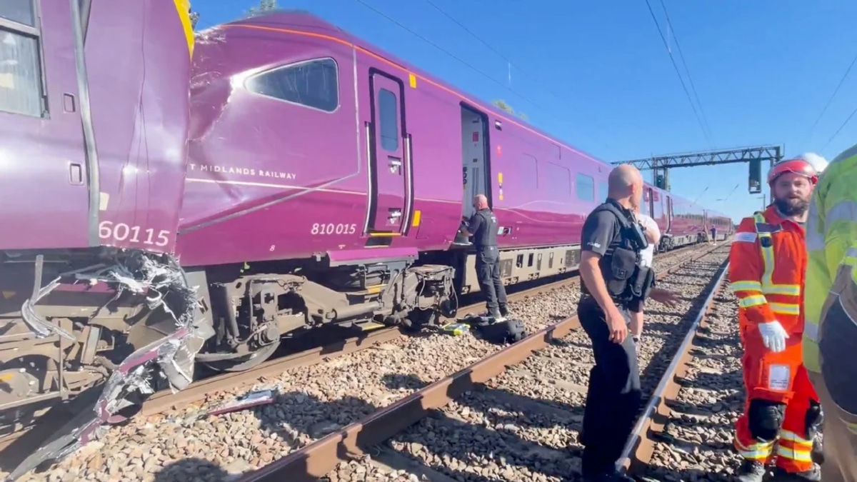 Two trains collide north of London leaving one dead, dozens seriously injured