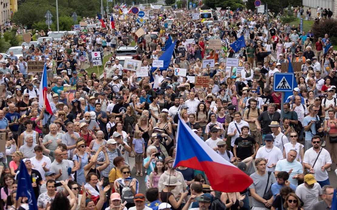 Prague Thousands March Against Threats to Public Media Independence