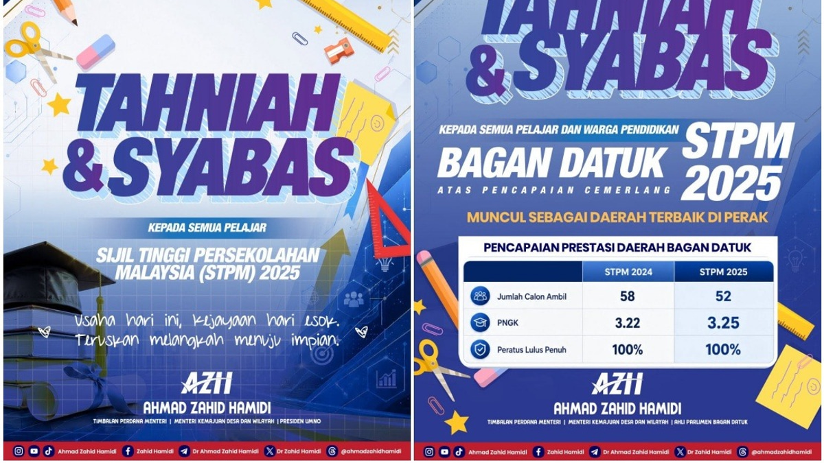 Bagan Datuk Tops Perak in STPM 2025 as Deputy PM Ahmad Zahid Hails Students' Excellence