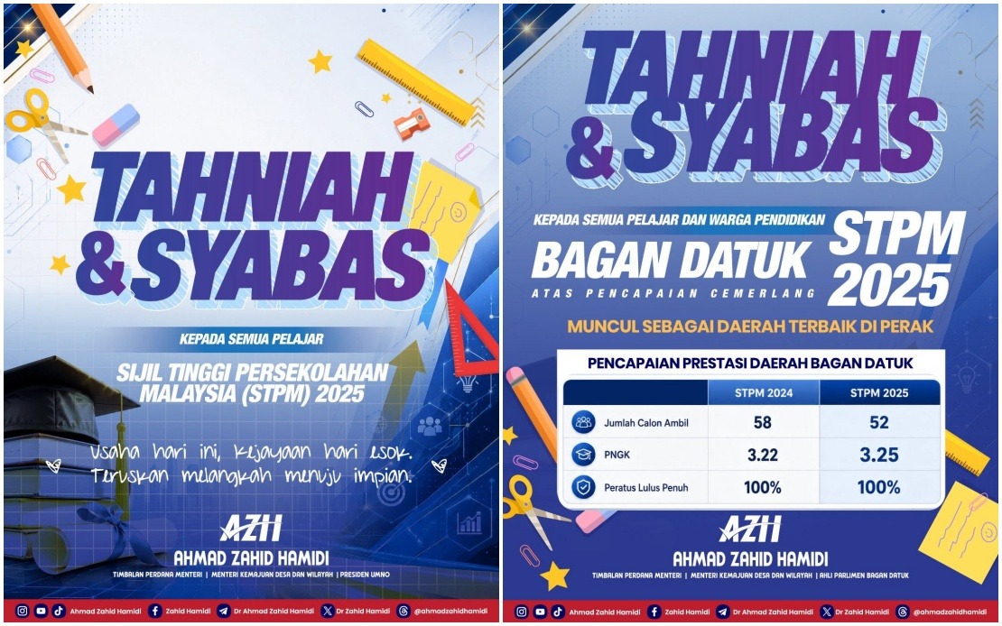 Bagan Datuk Tops Perak in STPM 2025 as Deputy PM Ahmad Zahid Hails Students' Excellence